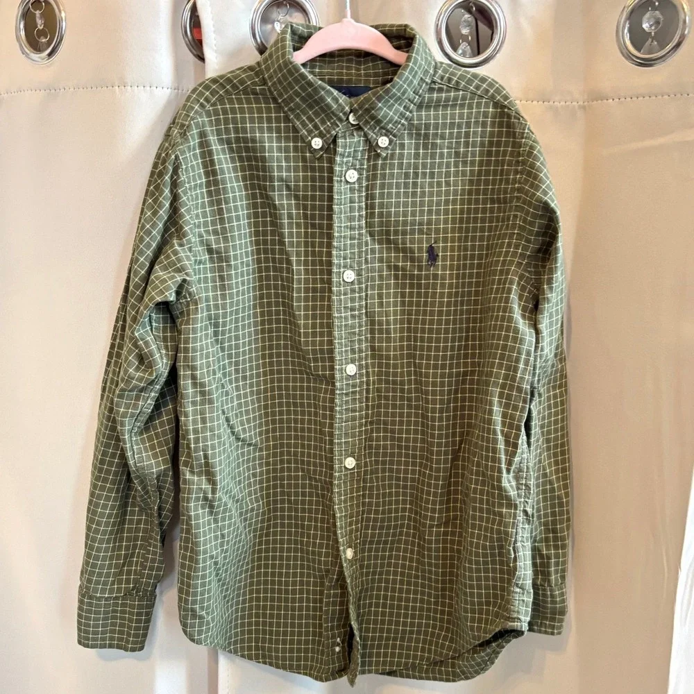 Ralph Lauren Boys Shirt 7 Plaid Cotton‎ Button Down Preppy Classic School 20188